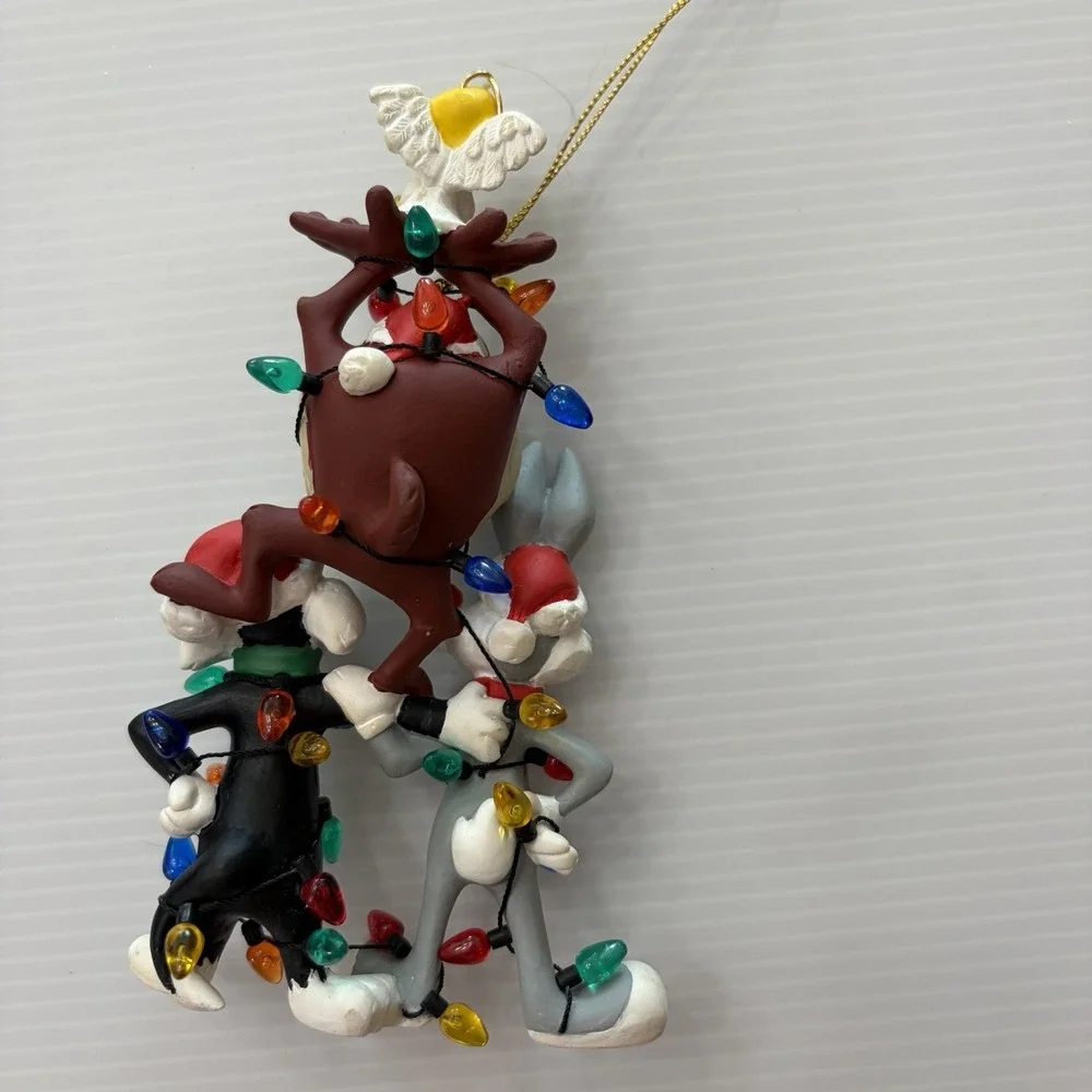 Vintage 1998 Looney Tunes Christmas Ornament Bugs Bunny Sylvester Taz Tweety